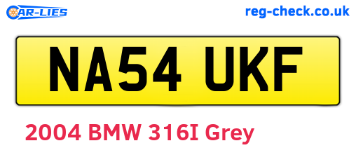 NA54UKF are the vehicle registration plates.