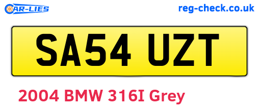 SA54UZT are the vehicle registration plates.