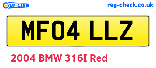 MF04LLZ are the vehicle registration plates.