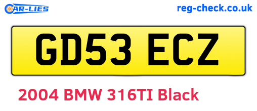 GD53ECZ are the vehicle registration plates.