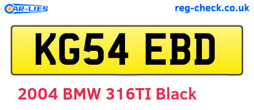 KG54EBD are the vehicle registration plates.