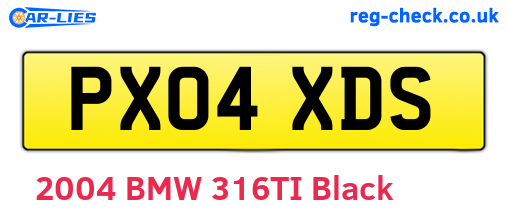 PX04XDS are the vehicle registration plates.