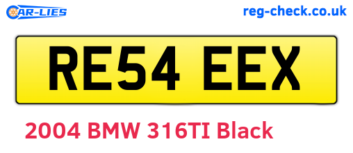 RE54EEX are the vehicle registration plates.