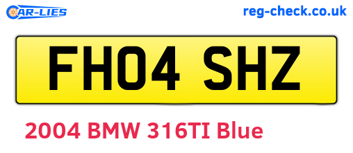 FH04SHZ are the vehicle registration plates.
