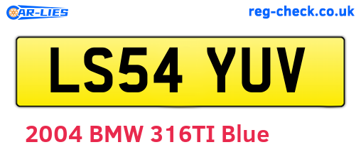 LS54YUV are the vehicle registration plates.