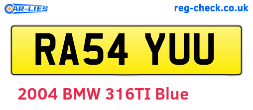 RA54YUU are the vehicle registration plates.