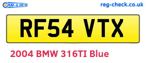 RF54VTX are the vehicle registration plates.
