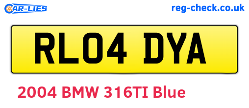 RL04DYA are the vehicle registration plates.