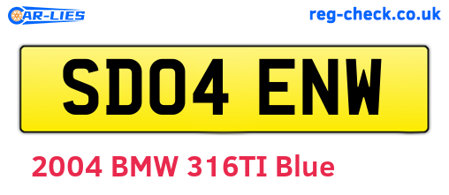 SD04ENW are the vehicle registration plates.