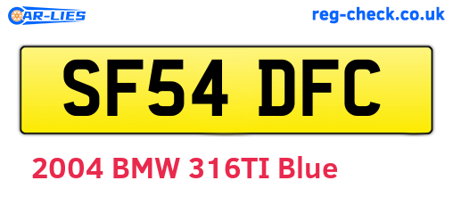 SF54DFC are the vehicle registration plates.