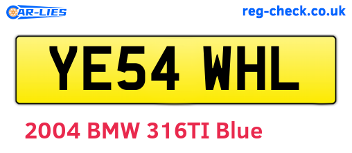 YE54WHL are the vehicle registration plates.