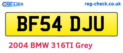 BF54DJU are the vehicle registration plates.