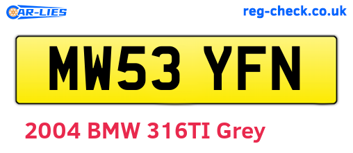 MW53YFN are the vehicle registration plates.