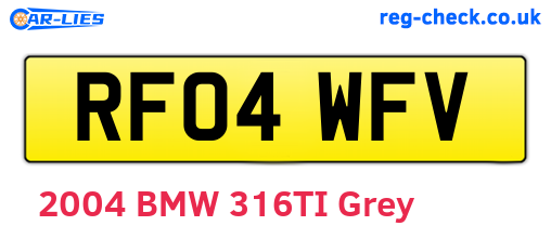 RF04WFV are the vehicle registration plates.