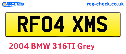 RF04XMS are the vehicle registration plates.