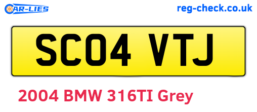 SC04VTJ are the vehicle registration plates.