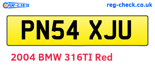 PN54XJU are the vehicle registration plates.
