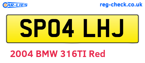 SP04LHJ are the vehicle registration plates.