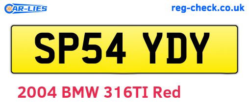 SP54YDY are the vehicle registration plates.