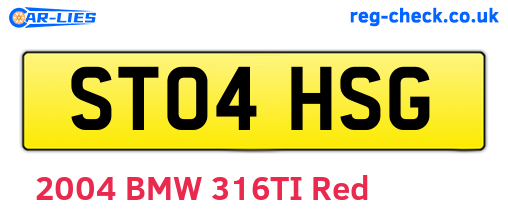 ST04HSG are the vehicle registration plates.