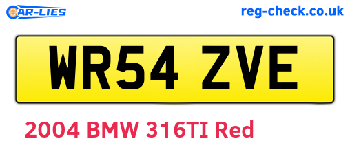 WR54ZVE are the vehicle registration plates.