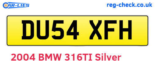 DU54XFH are the vehicle registration plates.