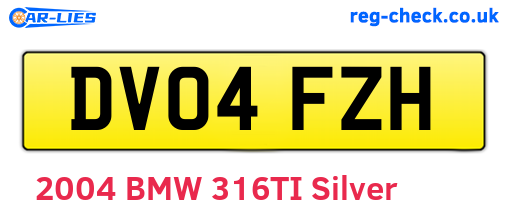 DV04FZH are the vehicle registration plates.