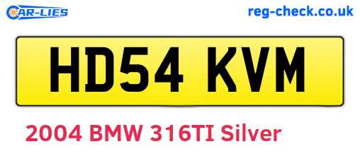 HD54KVM are the vehicle registration plates.