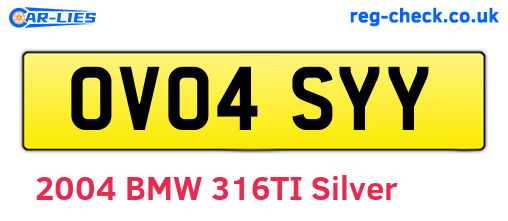 OV04SYY are the vehicle registration plates.