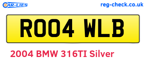 RO04WLB are the vehicle registration plates.