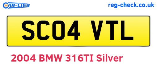 SC04VTL are the vehicle registration plates.