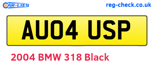 AU04USP are the vehicle registration plates.