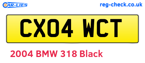 CX04WCT are the vehicle registration plates.