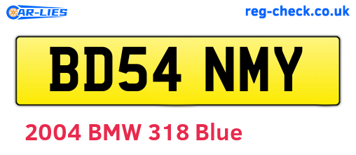 BD54NMY are the vehicle registration plates.