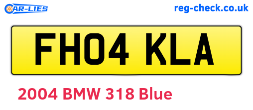 FH04KLA are the vehicle registration plates.
