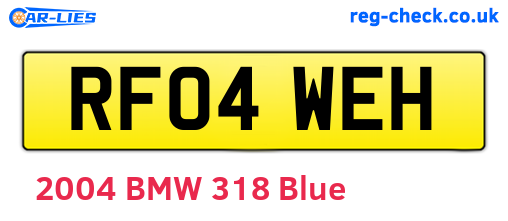 RF04WEH are the vehicle registration plates.