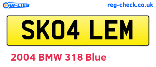 SK04LEM are the vehicle registration plates.