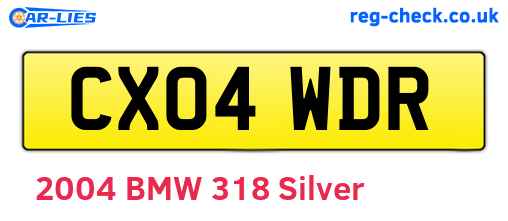 CX04WDR are the vehicle registration plates.