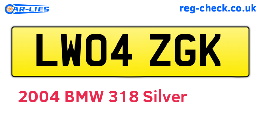LW04ZGK are the vehicle registration plates.