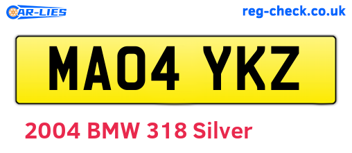 MA04YKZ are the vehicle registration plates.