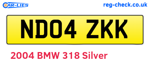 ND04ZKK are the vehicle registration plates.