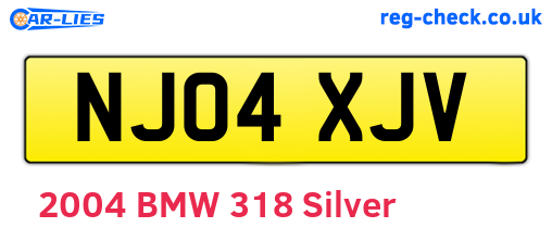 NJ04XJV are the vehicle registration plates.