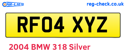 RF04XYZ are the vehicle registration plates.
