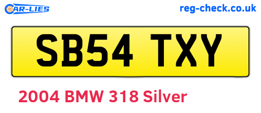 SB54TXY are the vehicle registration plates.
