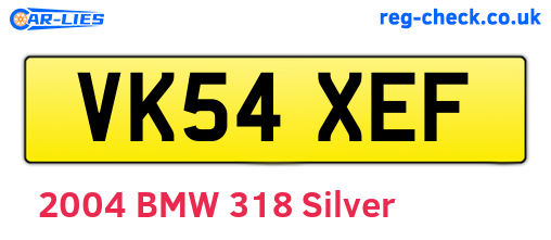 VK54XEF are the vehicle registration plates.