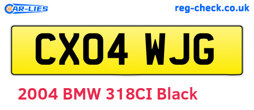 CX04WJG are the vehicle registration plates.