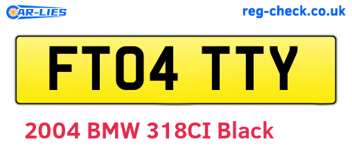 FT04TTY are the vehicle registration plates.