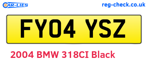 FY04YSZ are the vehicle registration plates.