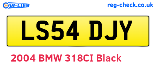 LS54DJY are the vehicle registration plates.