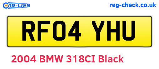 RF04YHU are the vehicle registration plates.